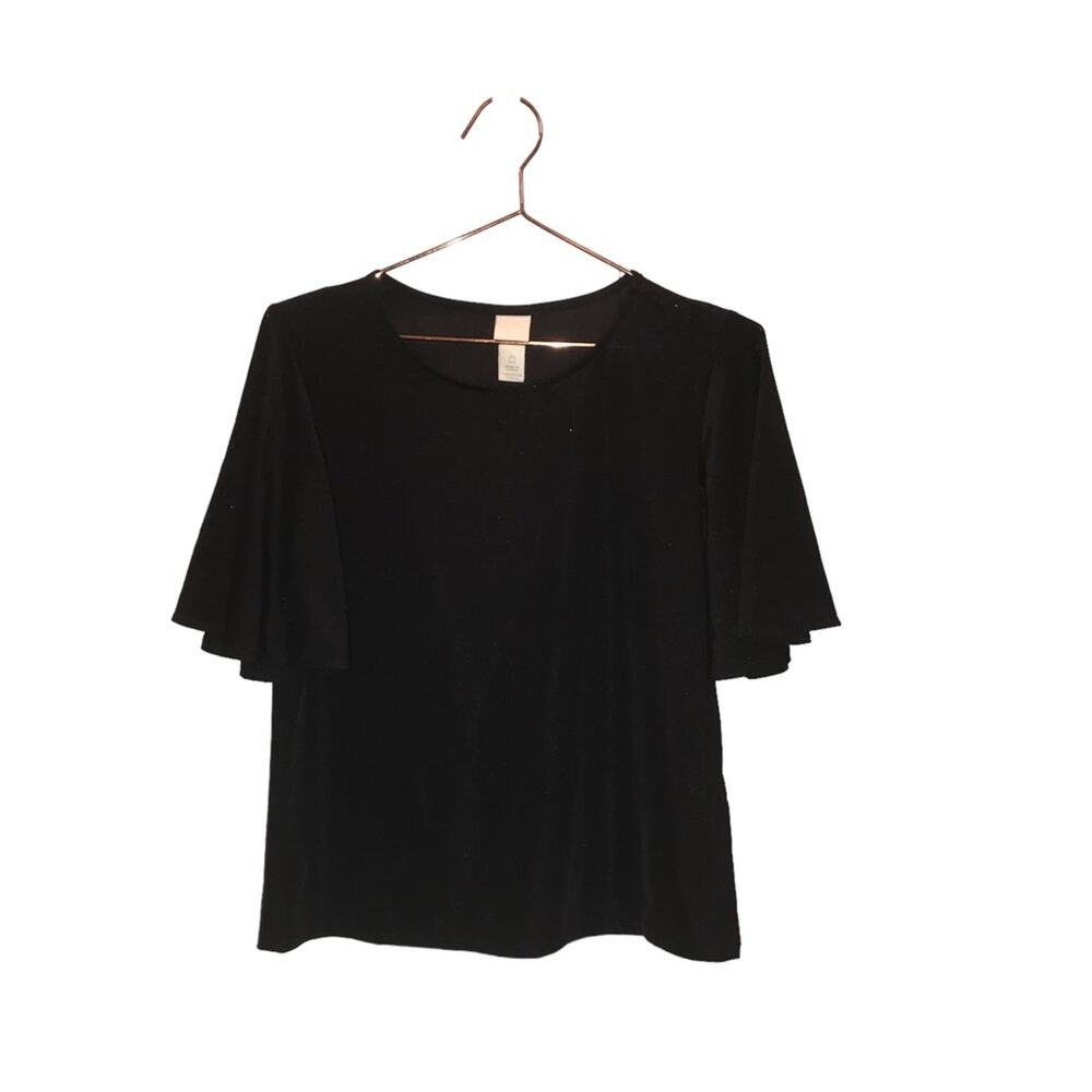 H&M black blouse with short bell sleeve size small
